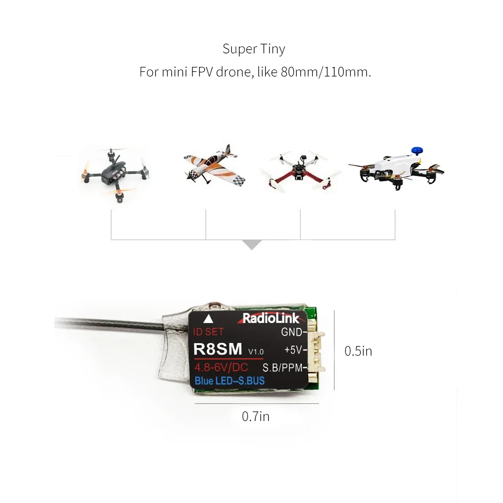 Radiolink R8SM 8CH Mini RC Rec - Receiver Sbus 8Ch 评论和价格